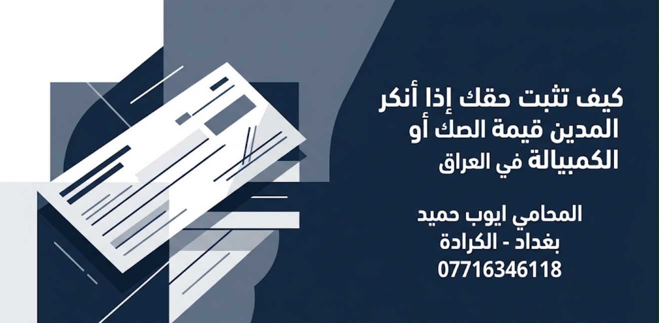 كيف تثبت حقك إذا أنكر المدين قيمة الصك أو الكمبيالة في العراق