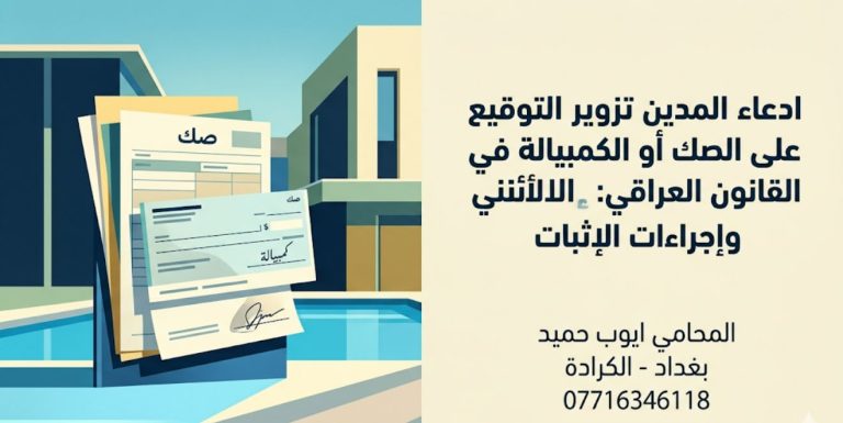 ماذا يحدث إذا ادعى المدين تزوير توقيعه على الصك أو الكمبيالة في العراق ؟