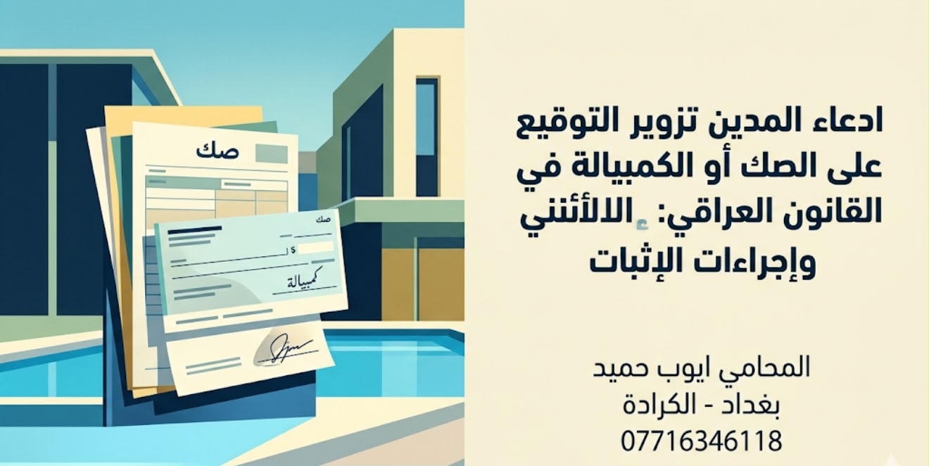 ماذا يحدث إذا ادعى المدين تزوير توقيعه على الصك أو الكمبيالة في العراق ؟