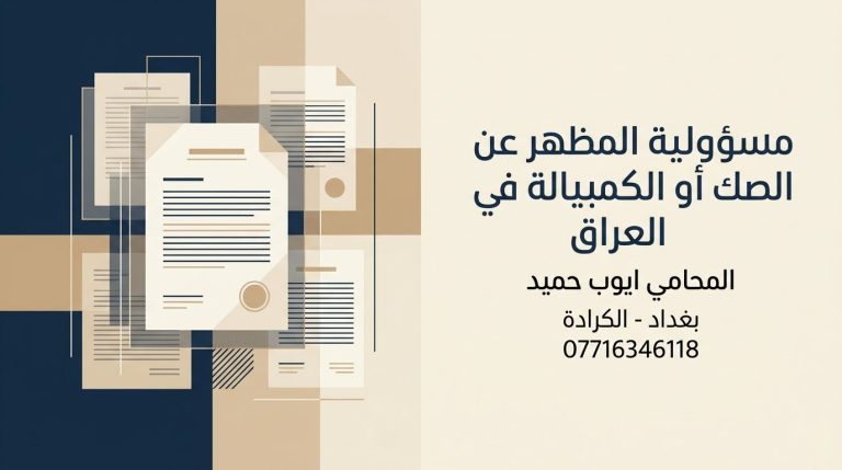 مسؤولية المظهر عن الصك أو الكمبيالة في العراق