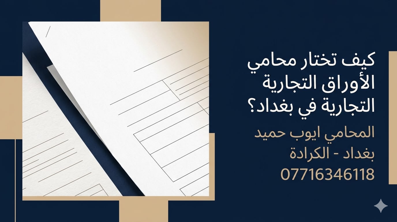 كيف تختار محامي أوراق تجارية في بغداد عند وجود صك او كمبيالة؟